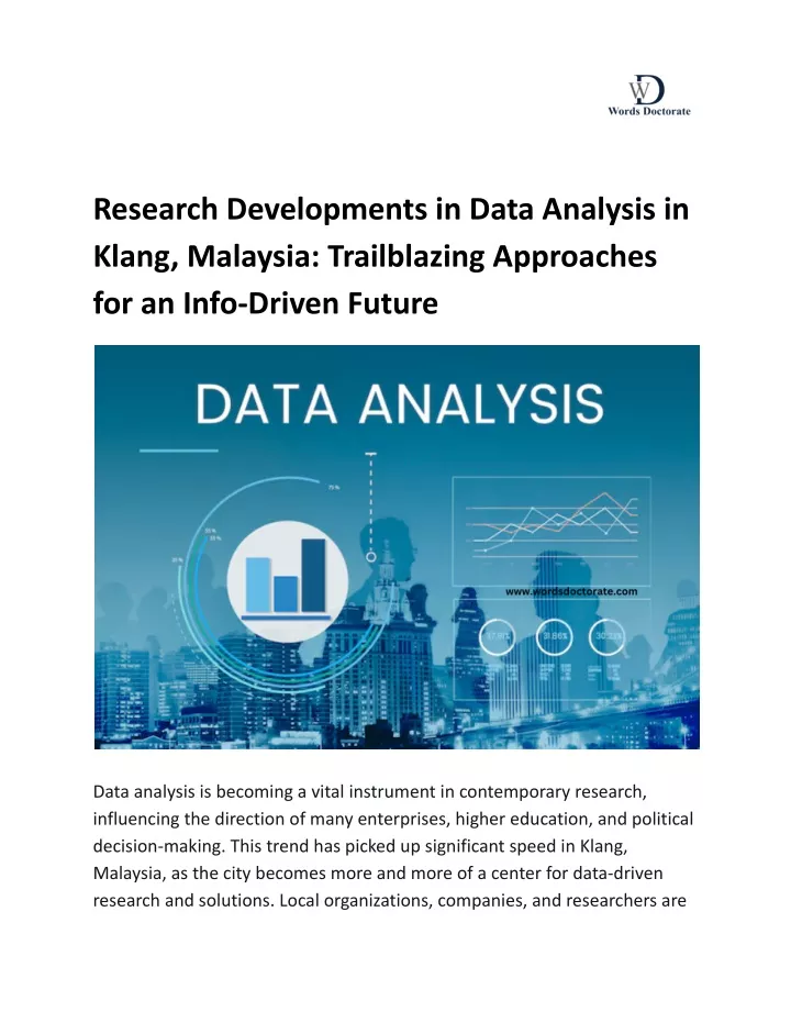 research developments in data analysis in klang