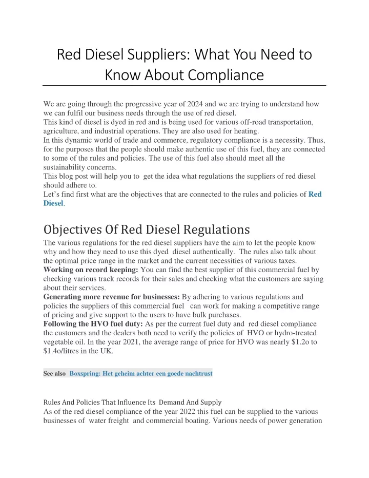 red diesel suppliers what you need to know about