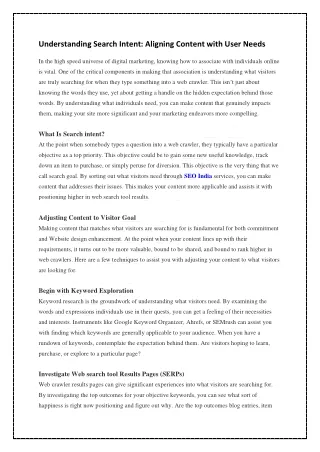 understanding search intent aligning content with