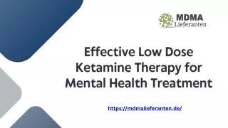 Effective Low Dose Ketamine Therapy for Mental Health Treatment