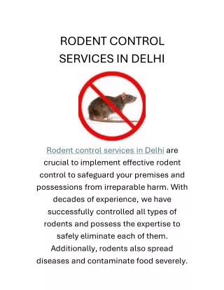 RODENT CONTROL SERVICES IN DELHI