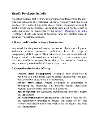 Shopify Developers in India