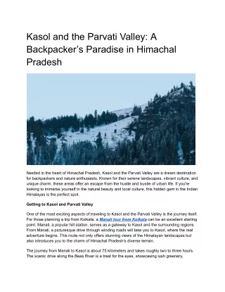 Kasol and the Parvati Valley: A Backpacker’s Paradise in Himachal Pradesh