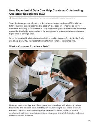 How Experiential Data Can Help Create an Outstanding Customer Experience CX