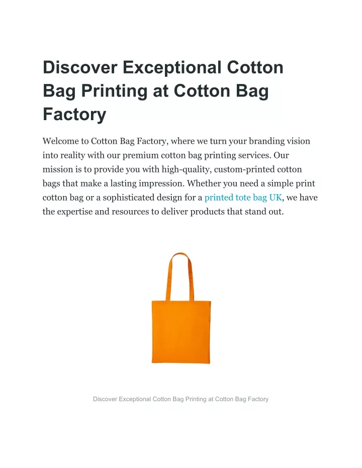 discover exceptional cotton bag printing