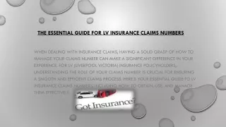 Lv Insurance Claims Number