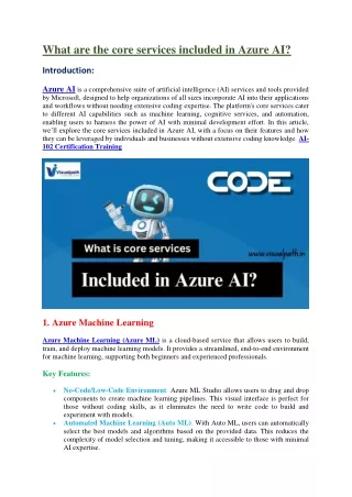 what are the core services included in azure ai