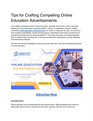 Tips for Crafting Compelling Online Education Advertisements