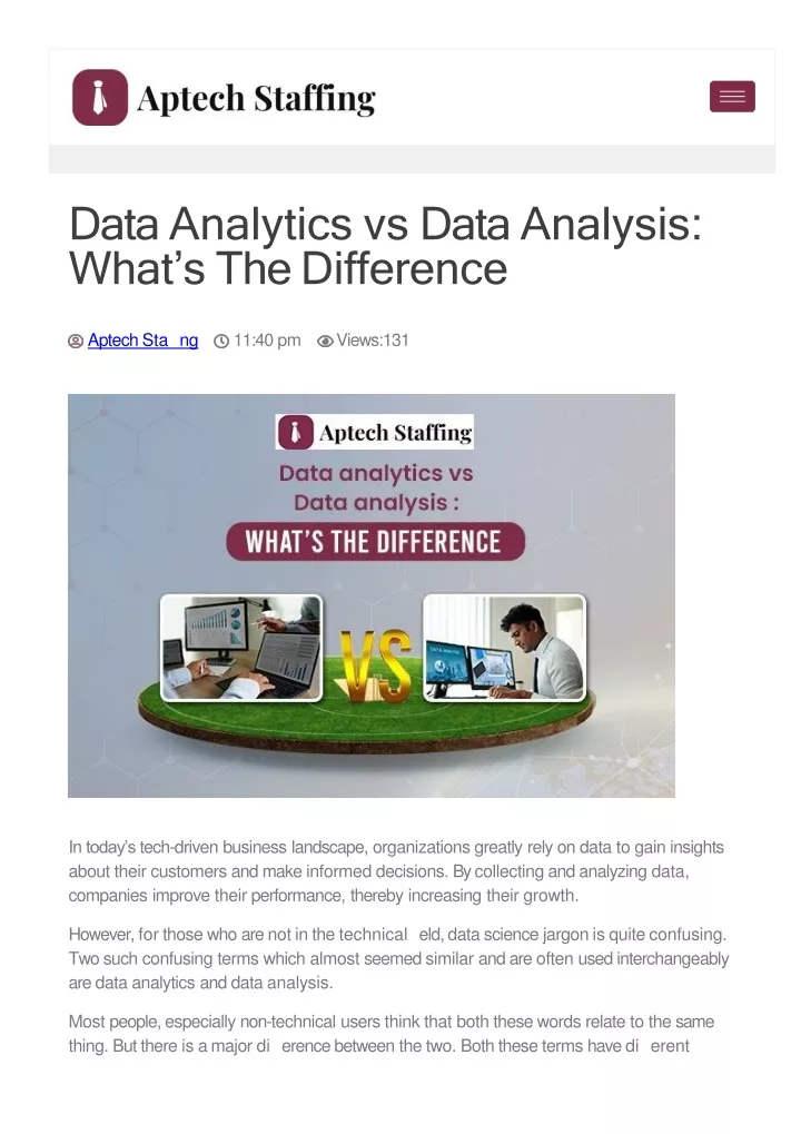 data analytics vs data analysis what s the difference