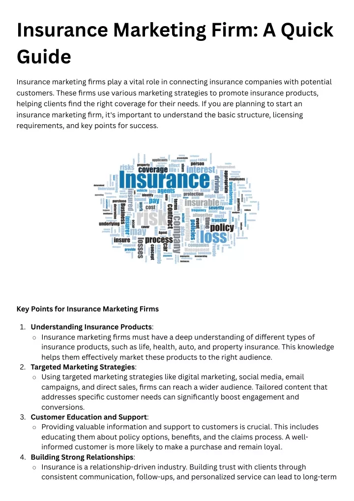 insurance marketing firm a quick guide