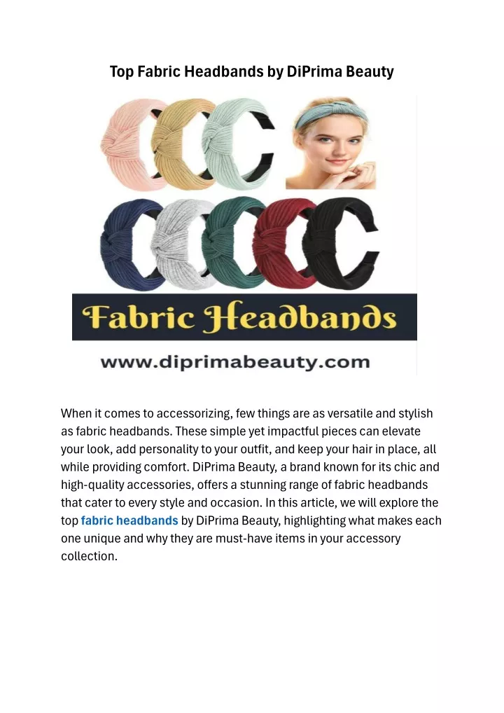 top fabric headbands by diprima beauty