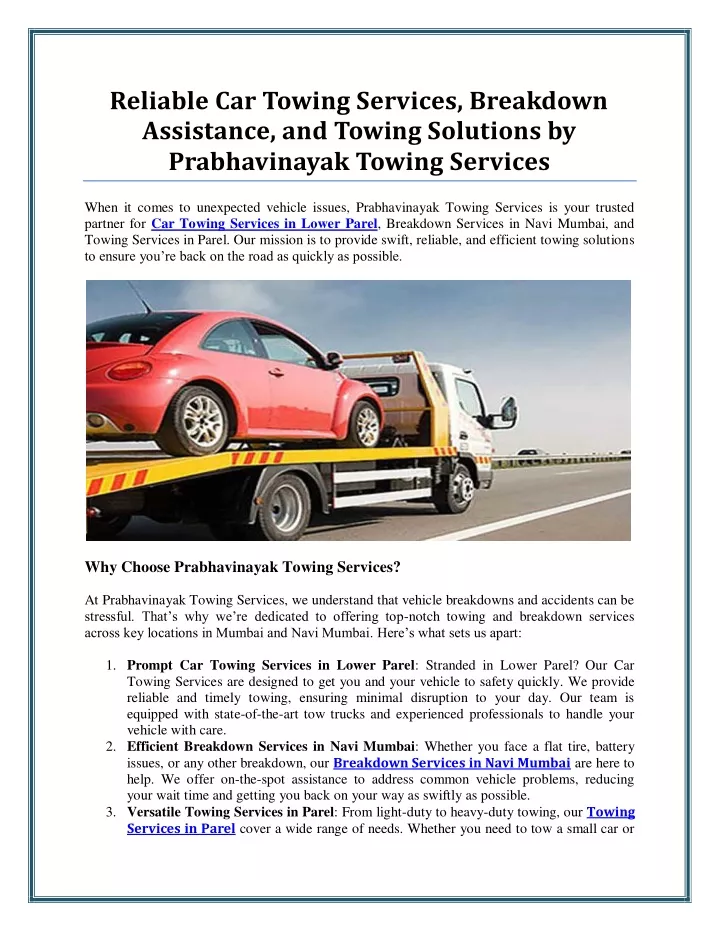 reliable car towing services breakdown assistance