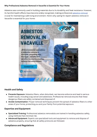 why professional asbestos removal in vacaville