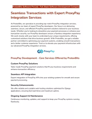 Seamless Transactions with Expert ProxyPay Integration Services