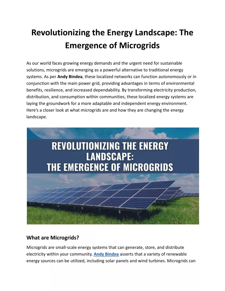 revolutionizing the energy landscape