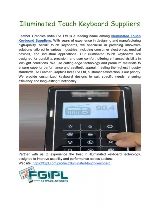 illuminated touch keyboard suppliers