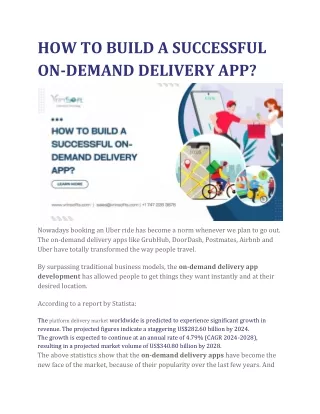 How to Build a Successful On-demand Delivery App