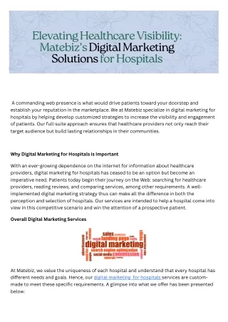 Amplify Your Healthcare Visibility Matebiz's Digital Marketing Solutions for Hospitals (1)