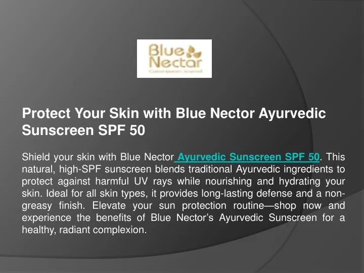 protect your skin with blue nector ayurvedic