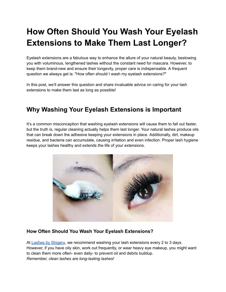 how often should you wash your eyelash extensions