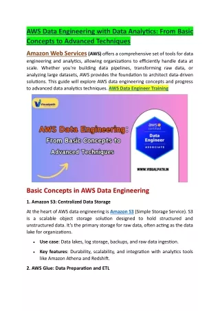 AWS Data Engineering with Data Analytics Online Training in Ameerpet