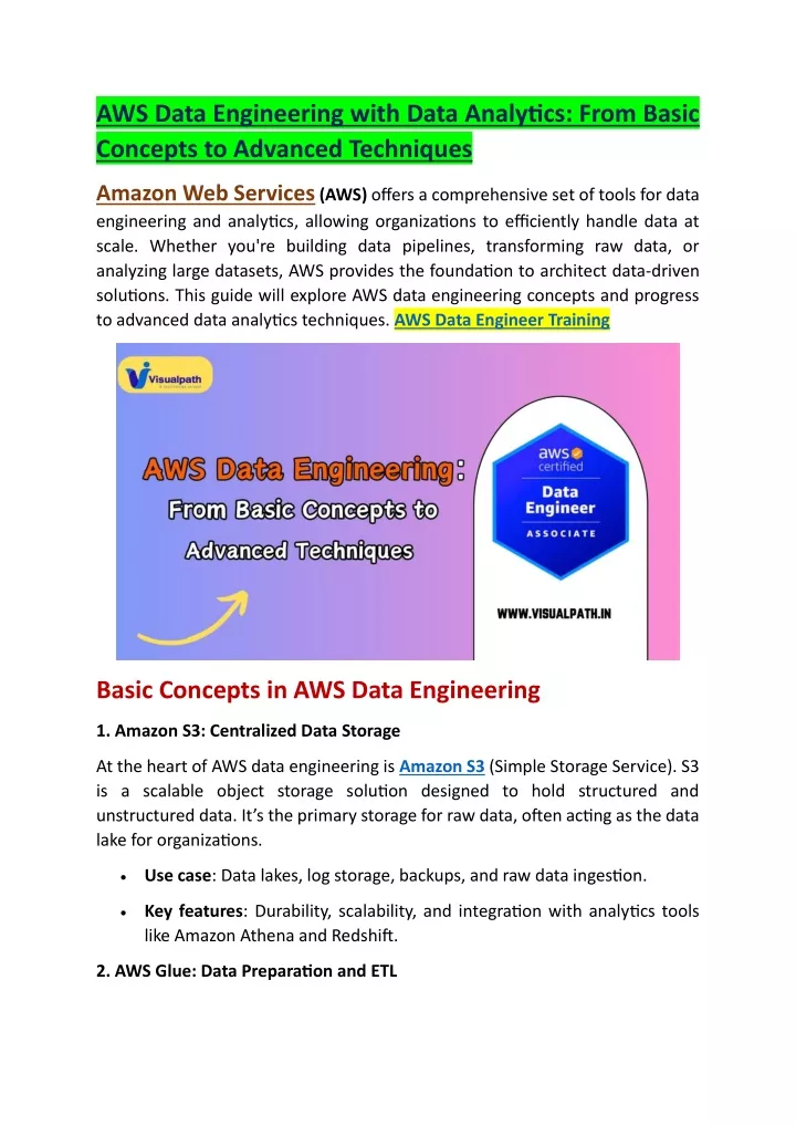 aws data engineering with data analytics from