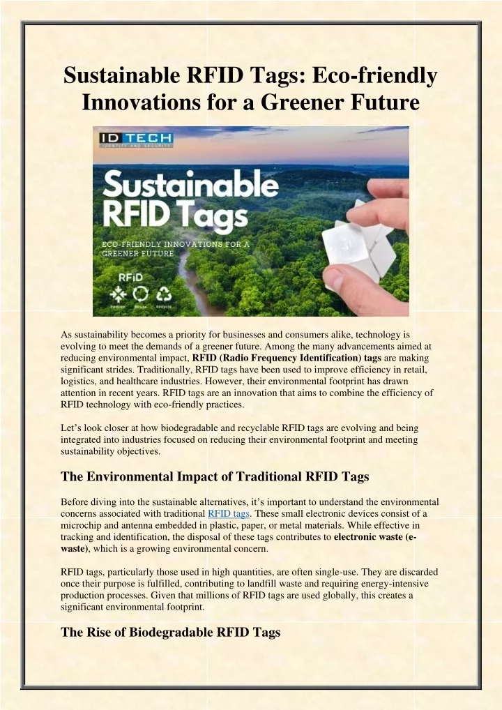 sustainable rfid tags eco friendly innovations