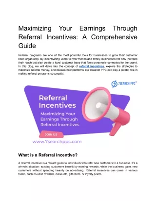 maximizing referral incentives a comprehensive