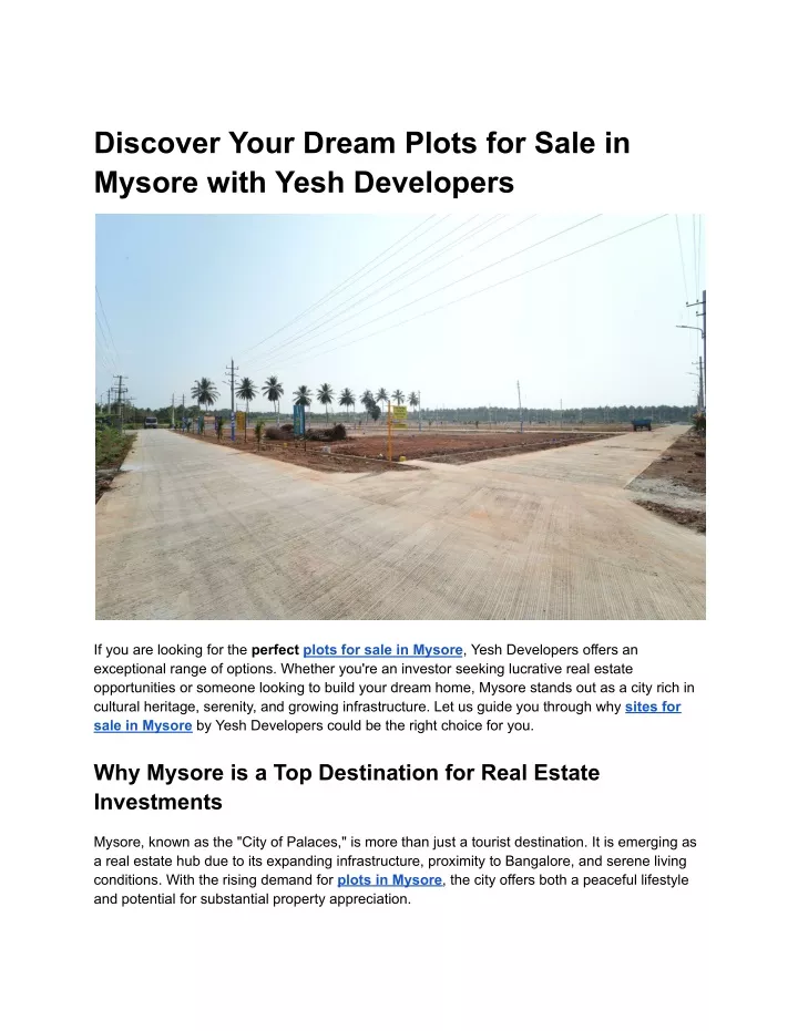 discover your dream plots for sale in mysore with