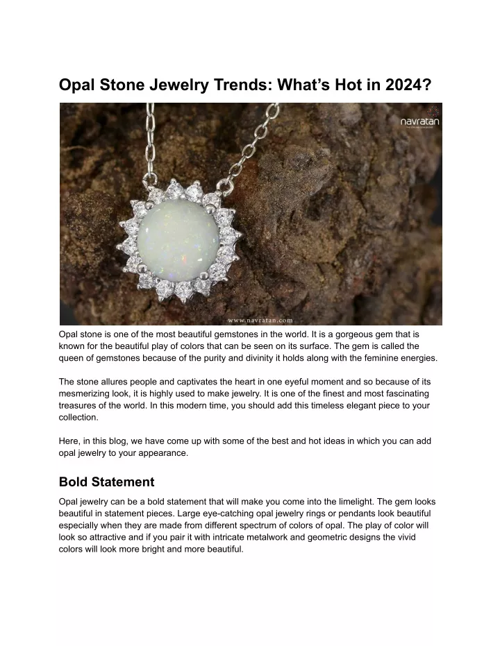 opal stone jewelry trends what s hot in 2024