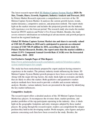 the latest research report titled 3d motion