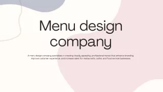 menu design company