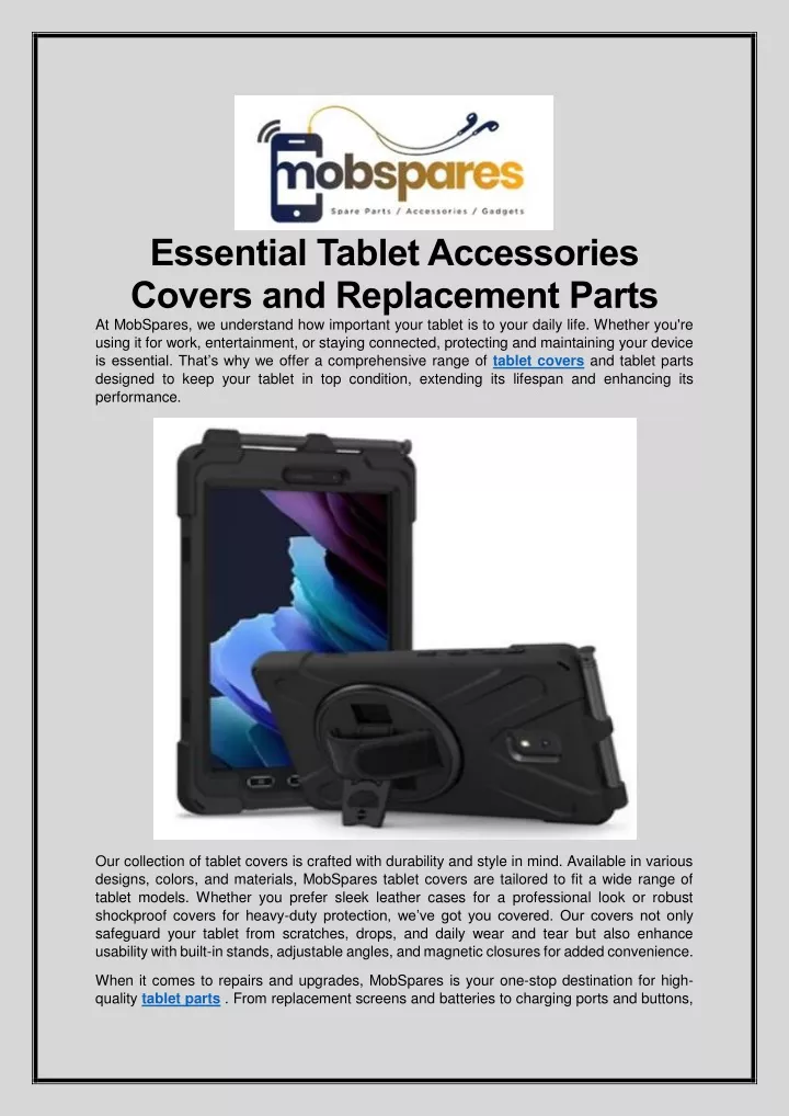 essential tablet accessories covers