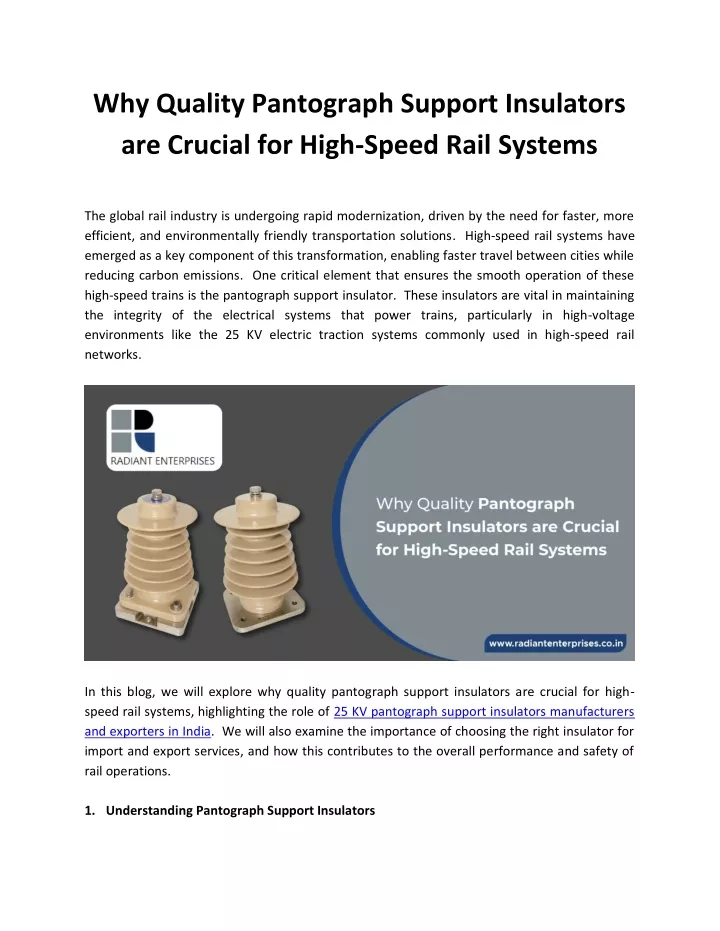 why quality pantograph support insulators