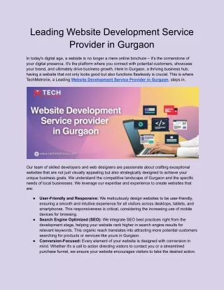 leading website development service provider