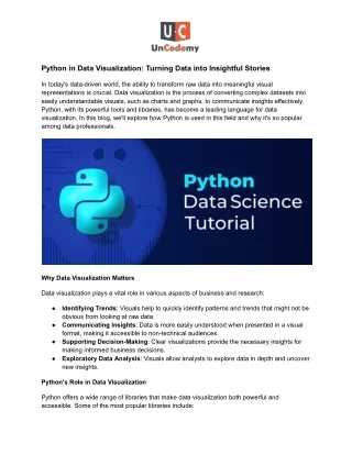 Python in Data Visualization: Turning Data into Insightful Stories