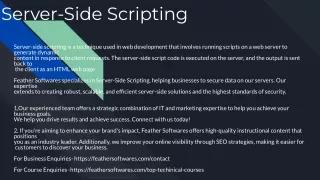 Server-Side Scripting
