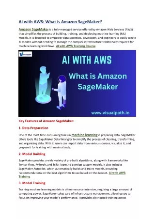 AI with AWS Training Online | AI with AWS Online Training