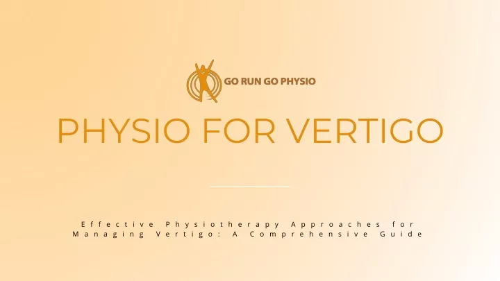 physio for vertigo