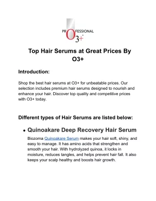 Shop Best O3  Hair Serum