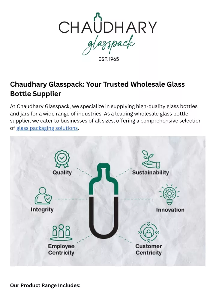 chaudhary glasspack your trusted wholesale glass