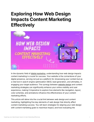 exploring how web design impacts content