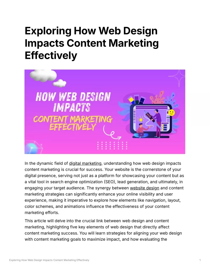 exploring how web design impacts content