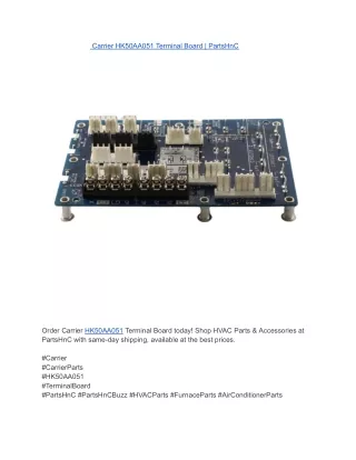 Carrier HK50AA051 Terminal Board _ PartsHnC
