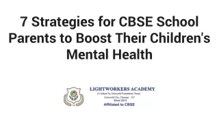 7 Strategies for CBSE School Parents to Boost Their Children's Mental Health