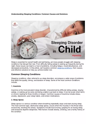 understanding sleeping conditions common causes
