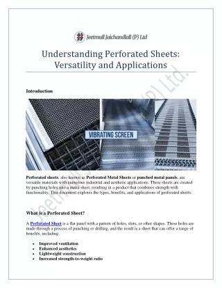 Understanding Perforated Sheets