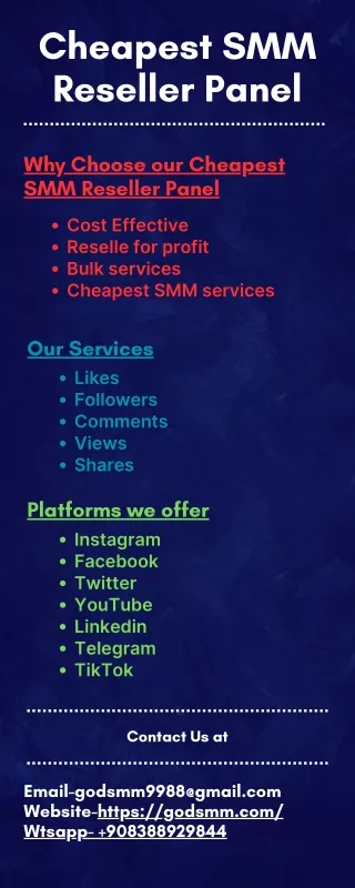 Cheapest SMM RESELLER PANEL