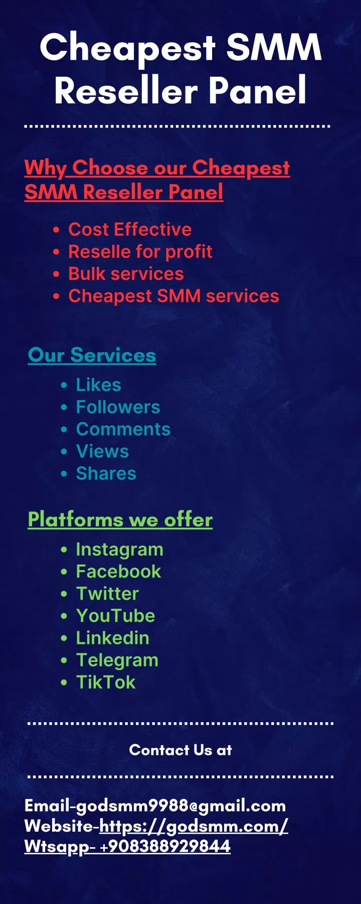 cheapest smm reseller panel