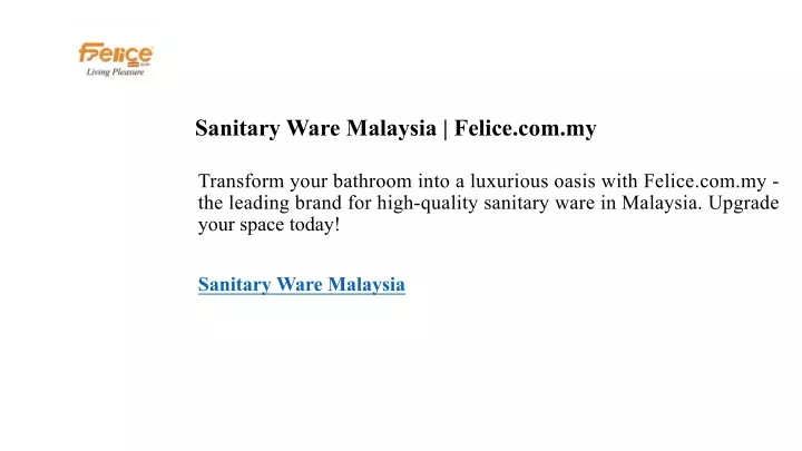 sanitary ware malaysia felice com my